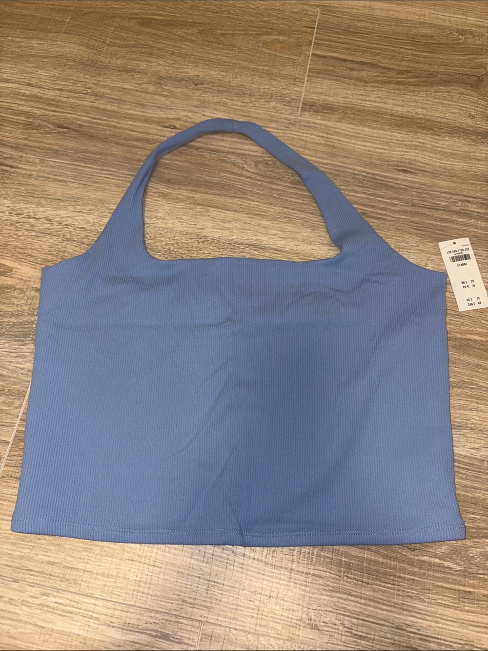 Women's Light Blue Ribbed halter top